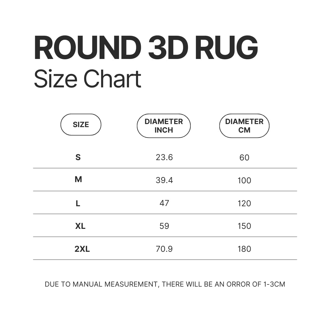 Roung Rug Size Chart 1 - Studio Ghibli UK Store