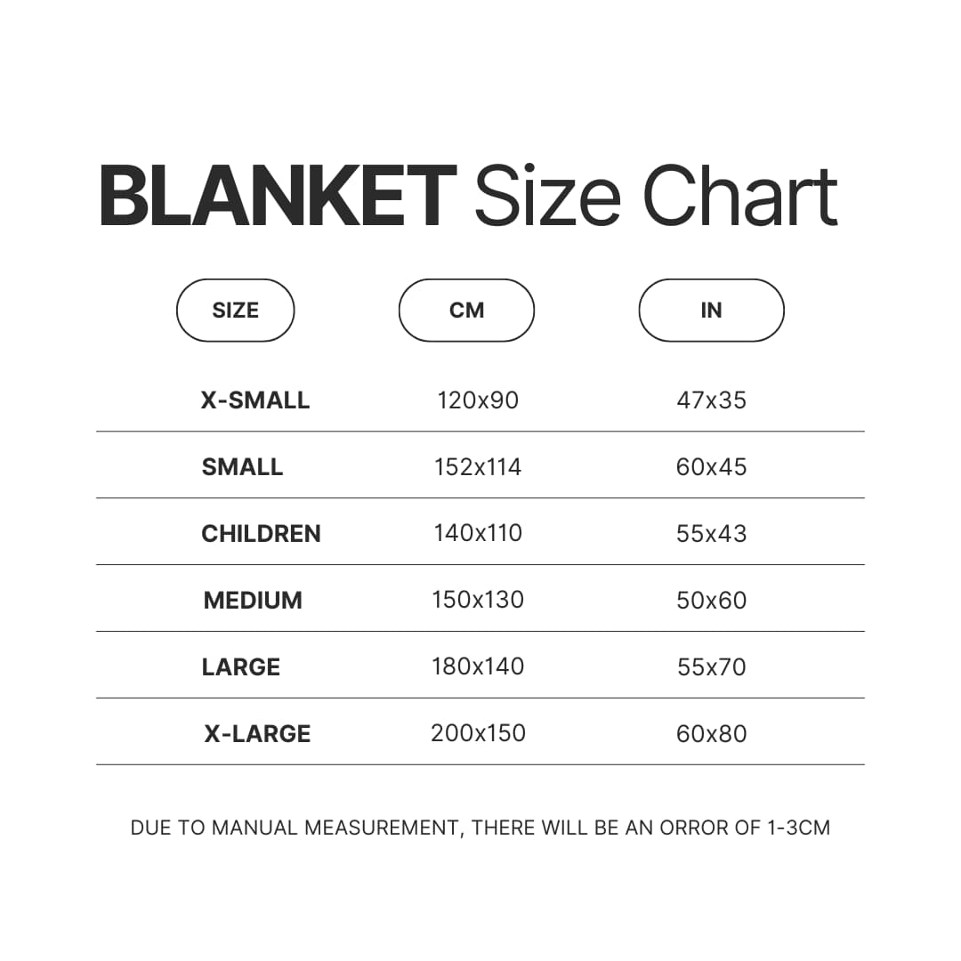 Blanket Size Chart - Studio Ghibli UK Store