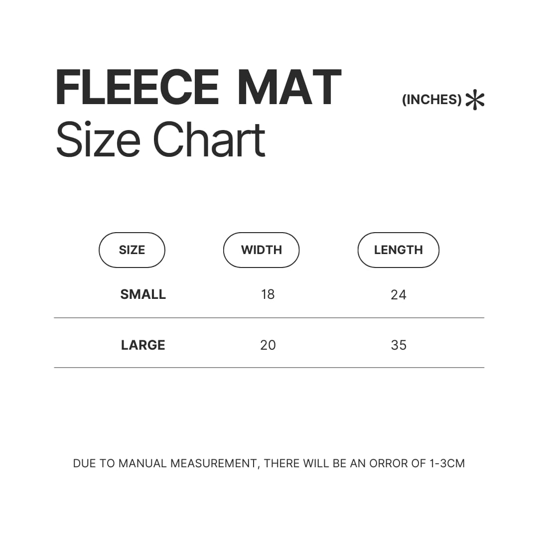 Fleece Mat Size Chart - Studio Ghibli UK Store