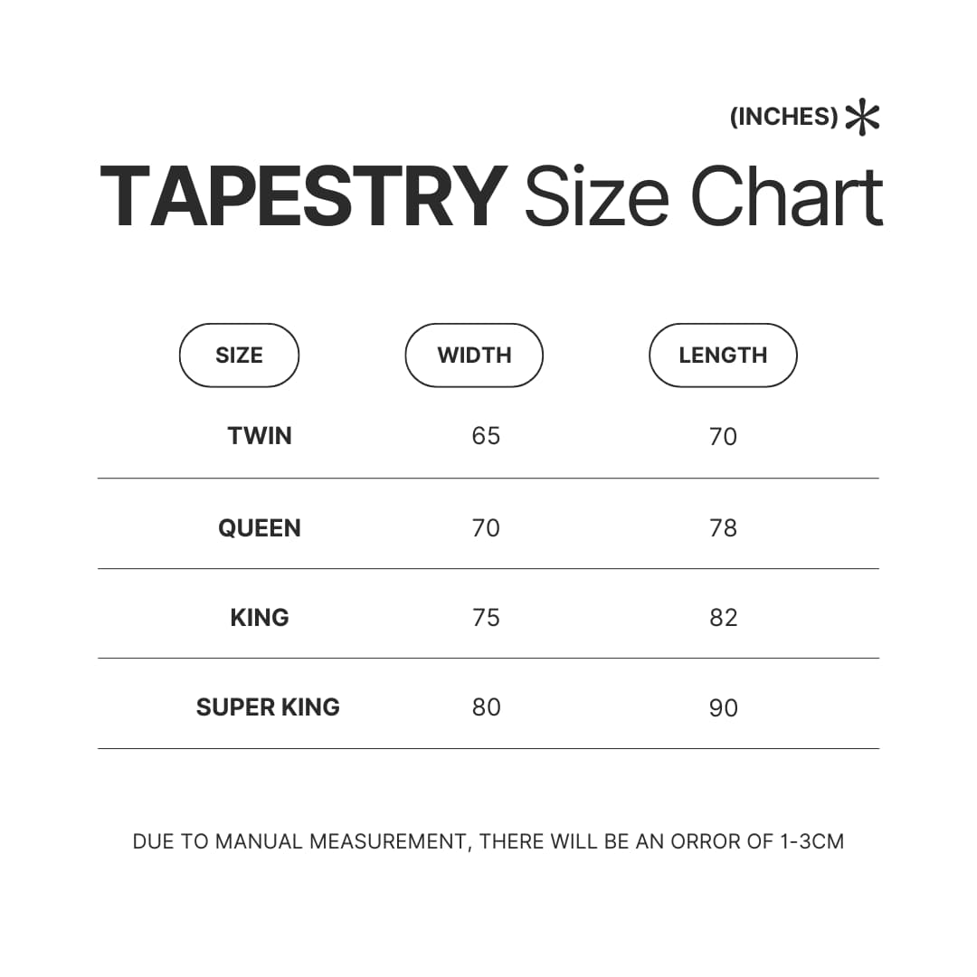 Tapestry Size Chart - Studio Ghibli UK Store