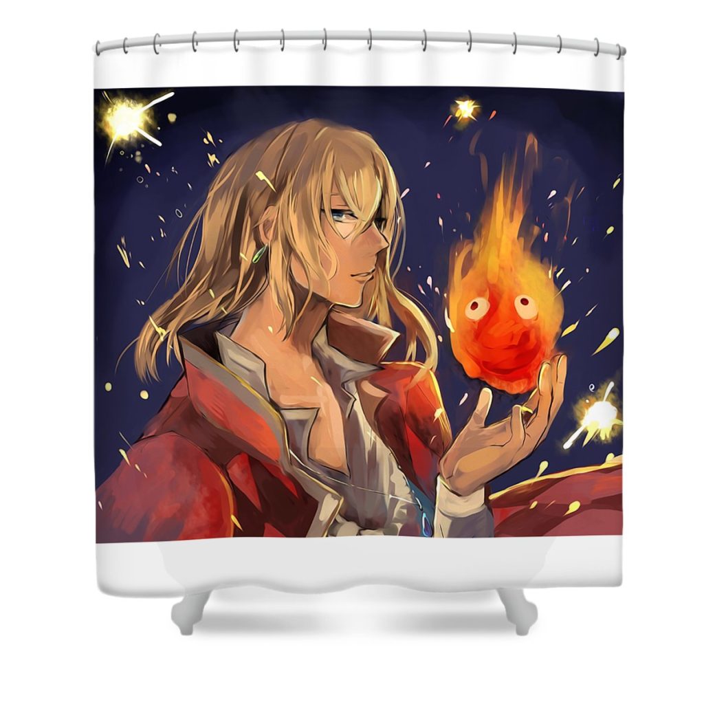 Ghibli Howls Moving Castle Anime Shower Curtain