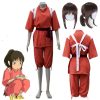 Japenese Anime Spirited Away Cosplay Suits Takino Chihiro Show Cosplay Costume Spirited Away Chihiro Ogino Pink - Studio Ghibli UK Store