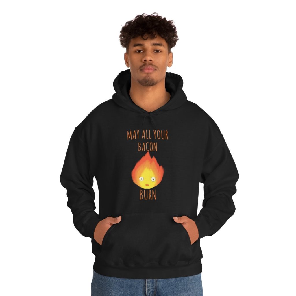 May All Your Bacon Burn! Howl’s Moving Castle Calcifer Hoodie - Image 4