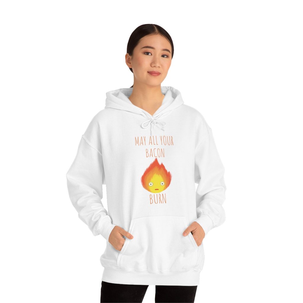 May All Your Bacon Burn! Howl’s Moving Castle Calcifer Hoodie - Image 5