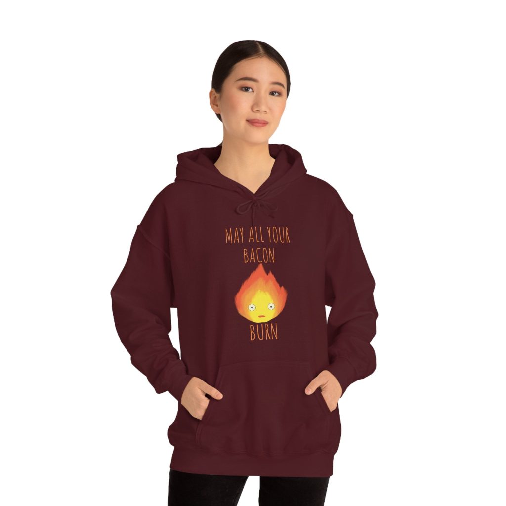 May All Your Bacon Burn! Howl’s Moving Castle Calcifer Hoodie - Image 7