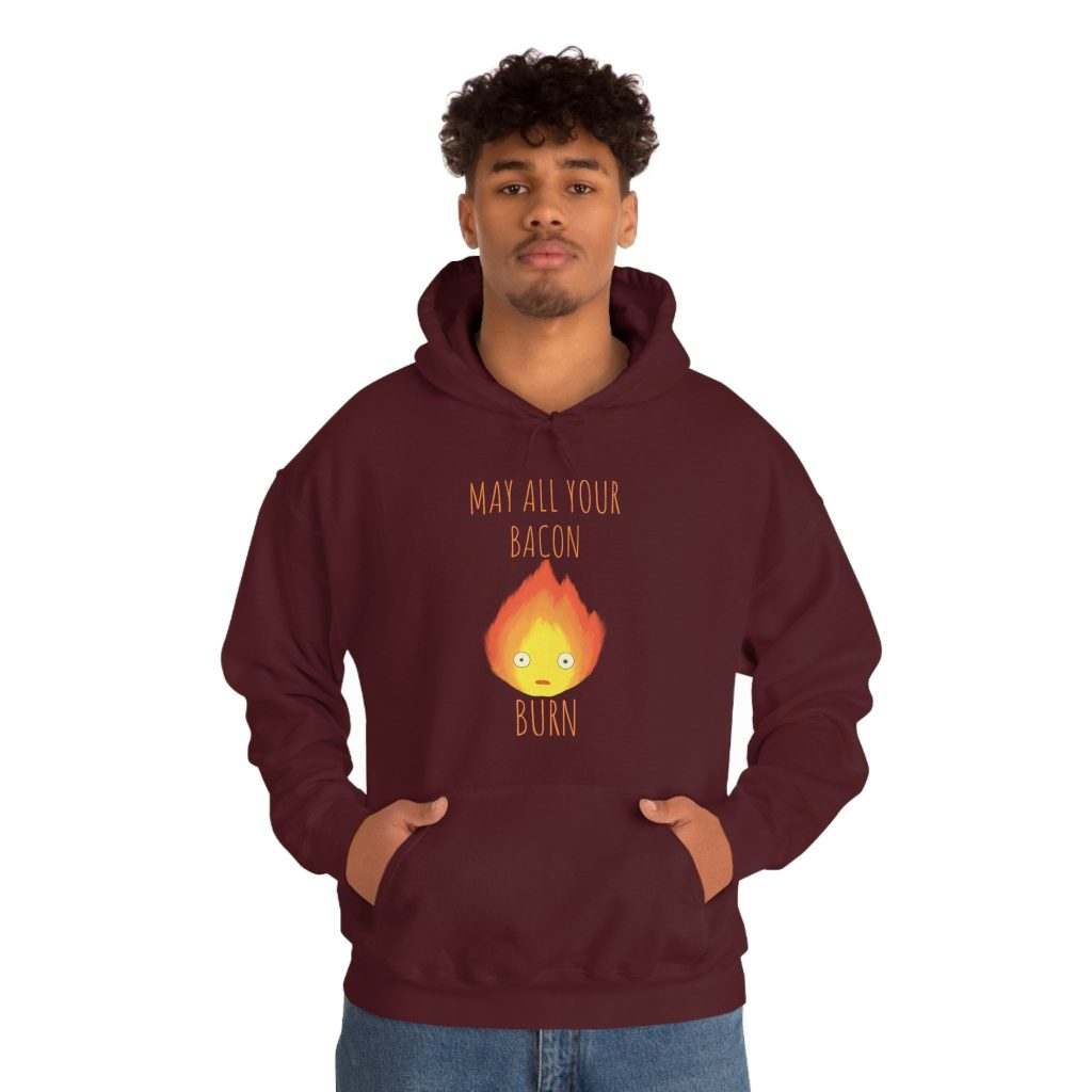 May All Your Bacon Burn! Howl’s Moving Castle Calcifer Hoodie - Image 8