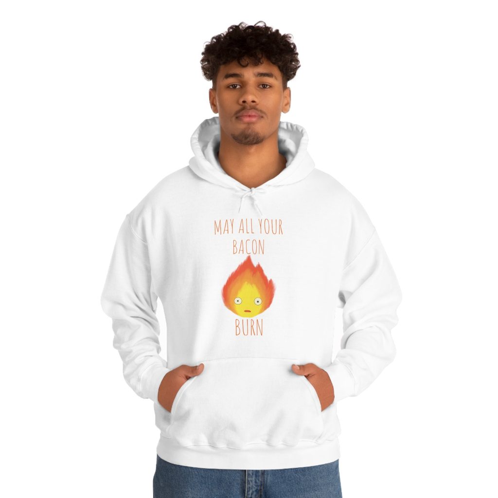May All Your Bacon Burn! Howl’s Moving Castle Calcifer Hoodie - Image 6