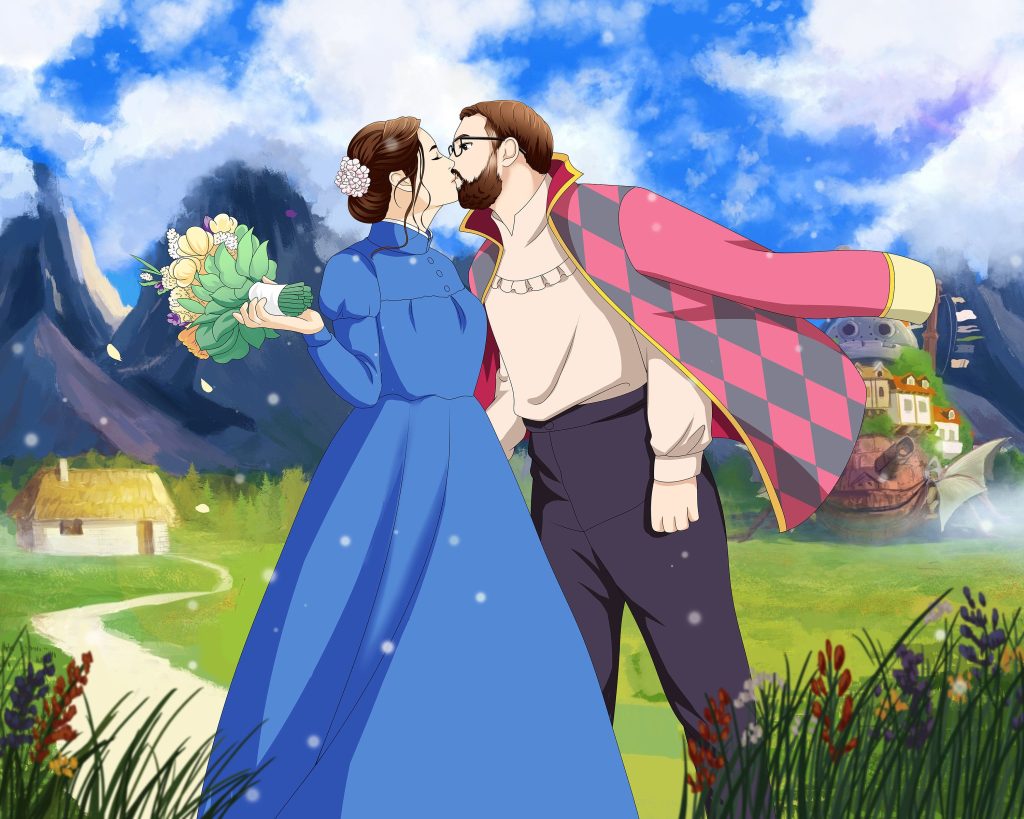 Howl's Moving Castle Custom Couple Anime Portrait