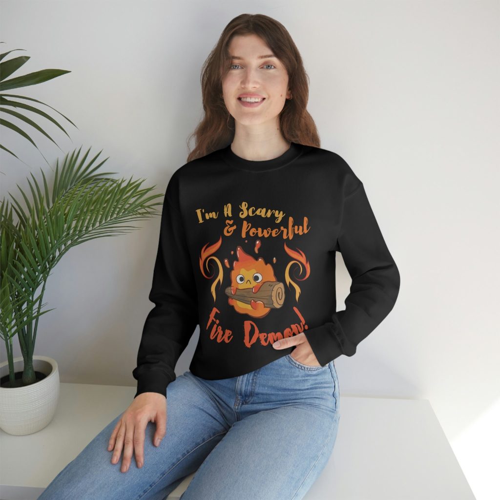 Studio Ghibli Calcifer Scary & Powerful Fire Demon Howl's Moving Castle Inspired Sweatshirt - Image 6