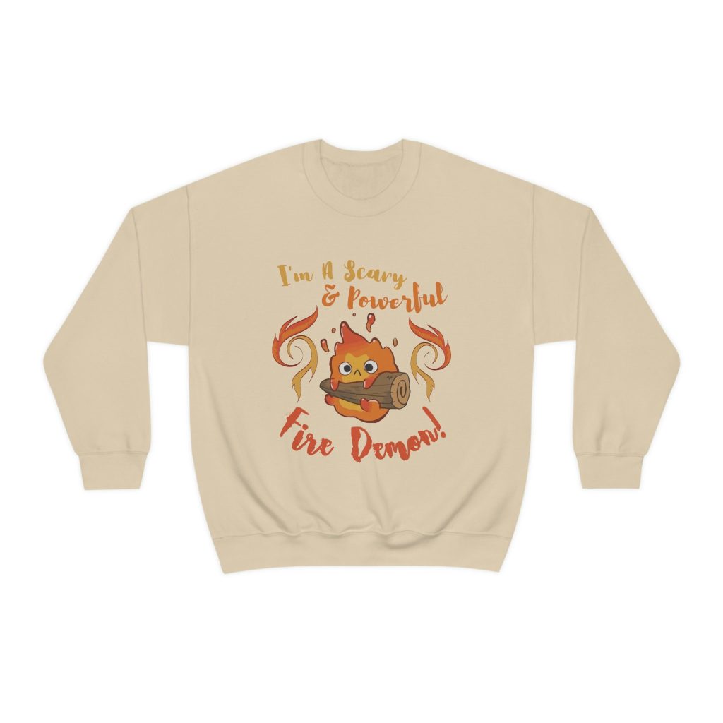 Studio Ghibli Calcifer Scary & Powerful Fire Demon Howl's Moving Castle Inspired Sweatshirt - Image 9