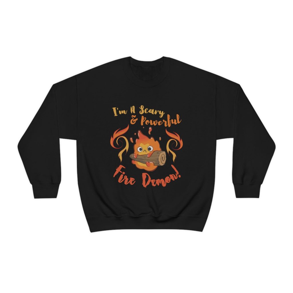 Studio Ghibli Calcifer Scary & Powerful Fire Demon Howl's Moving Castle Inspired Sweatshirt - Image 7