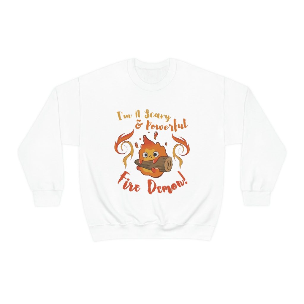 Studio Ghibli Calcifer Scary & Powerful Fire Demon Howl's Moving Castle Inspired Sweatshirt - Image 10