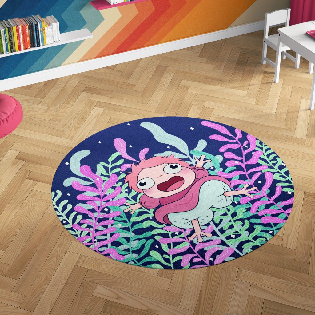 Studio Ghibli Ponyo Character Round Rug