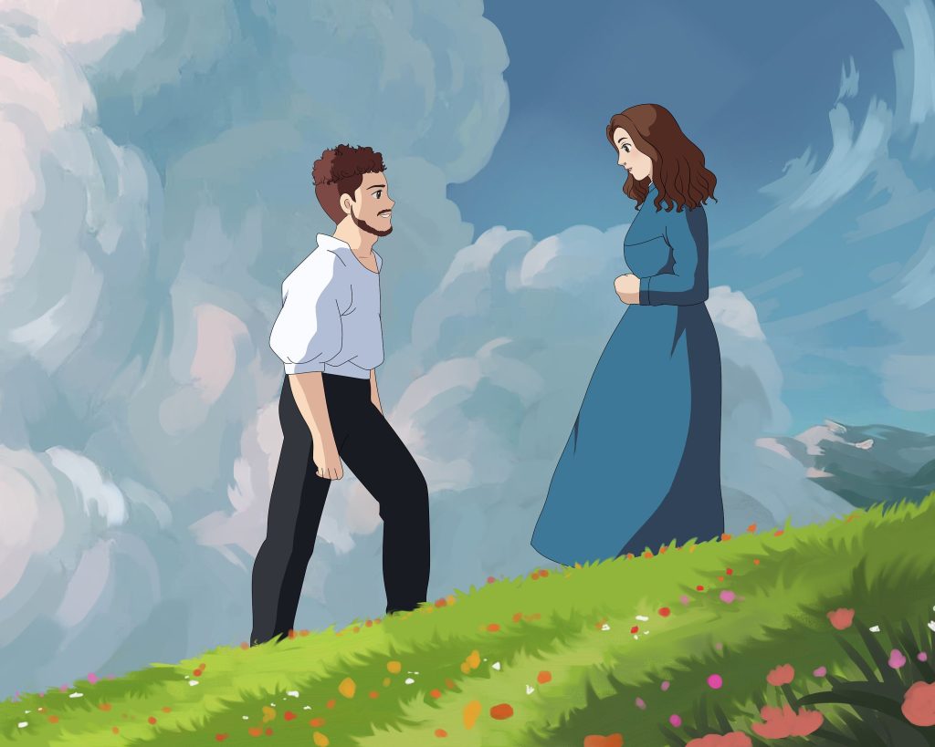 Custom Couple Howl's Moving Castle Anime Portrait