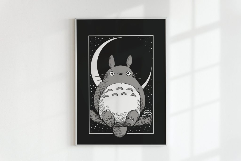 Studio Ghibli My Neighbor Totoro Black Night Wall Art - Image 4