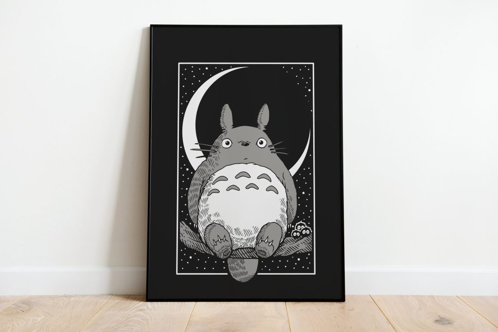 Studio Ghibli My Neighbor Totoro Black Night Wall Art