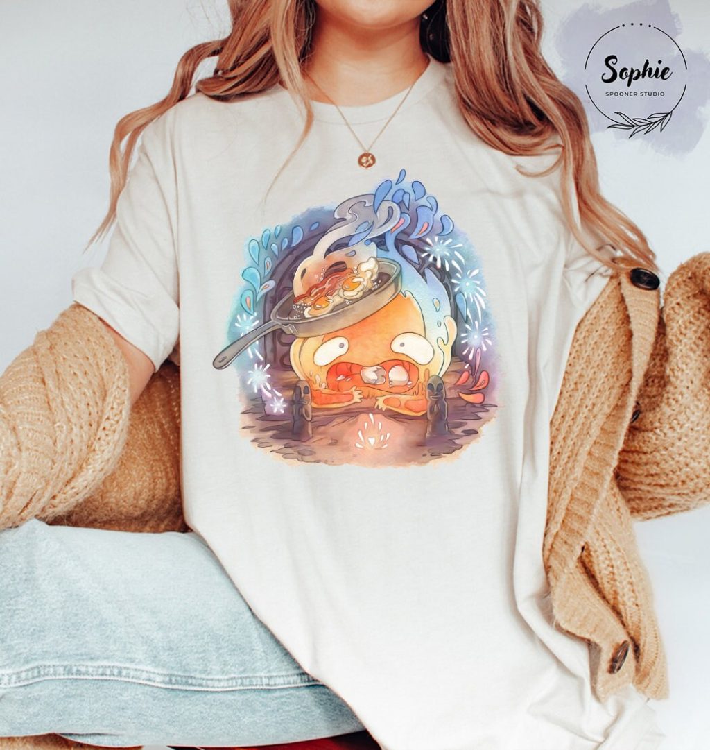 Studio Ghibli Howls Calcifer T-shirt - Image 5