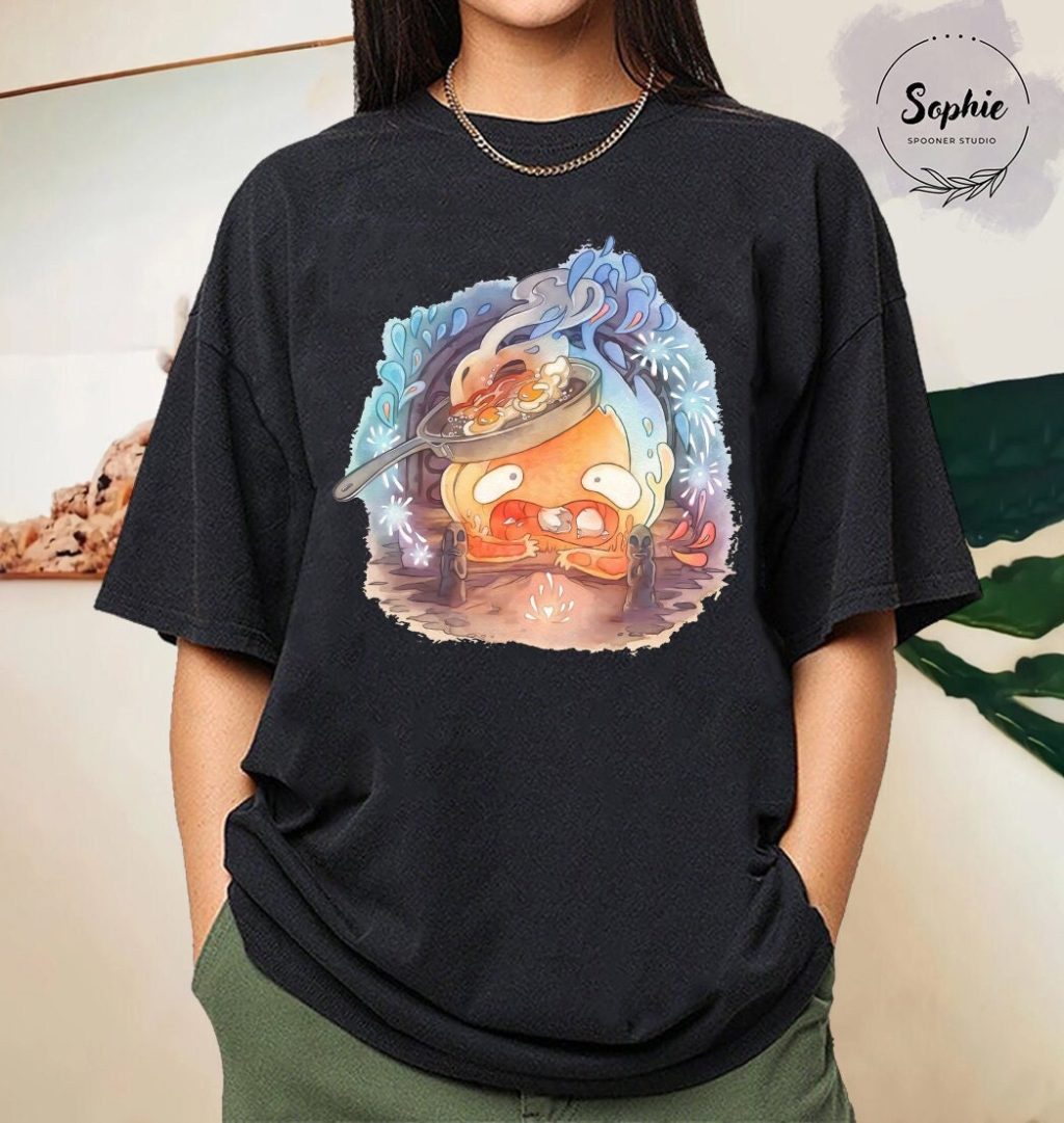 Studio Ghibli Howls Calcifer T-shirt - Image 6