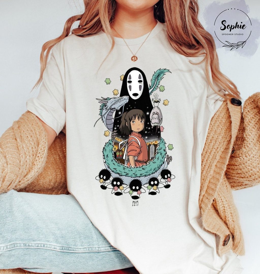 Studio Ghibli No Face & Chihiro Spirited Away T-shirt - Image 5