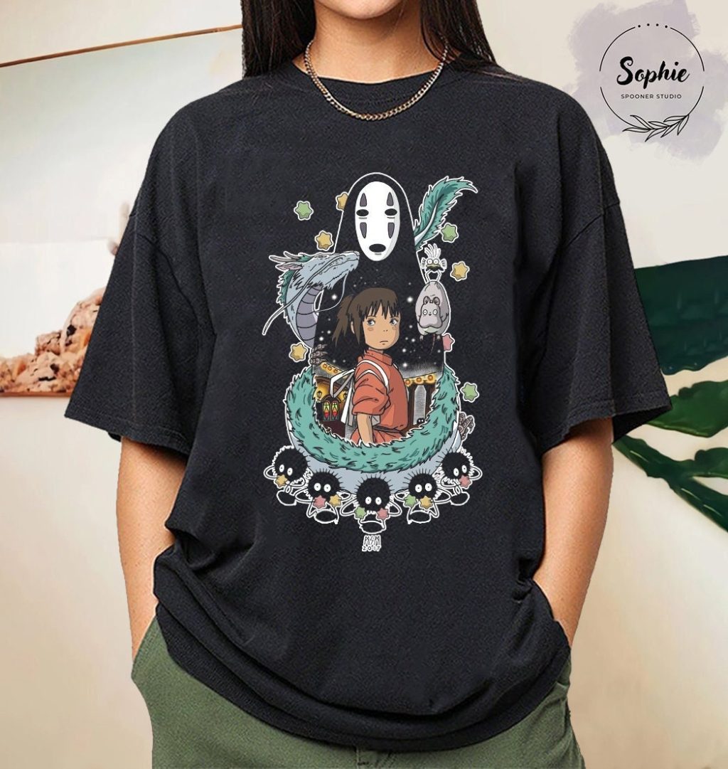 Studio Ghibli No Face & Chihiro Spirited Away T-shirt - Image 2