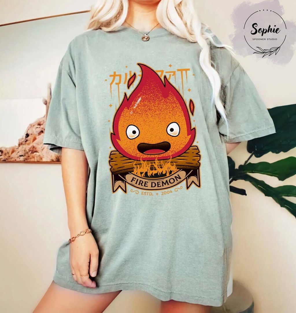 Studio Ghibli Calcifer Howl's Moving Castle T-shirt - Image 6