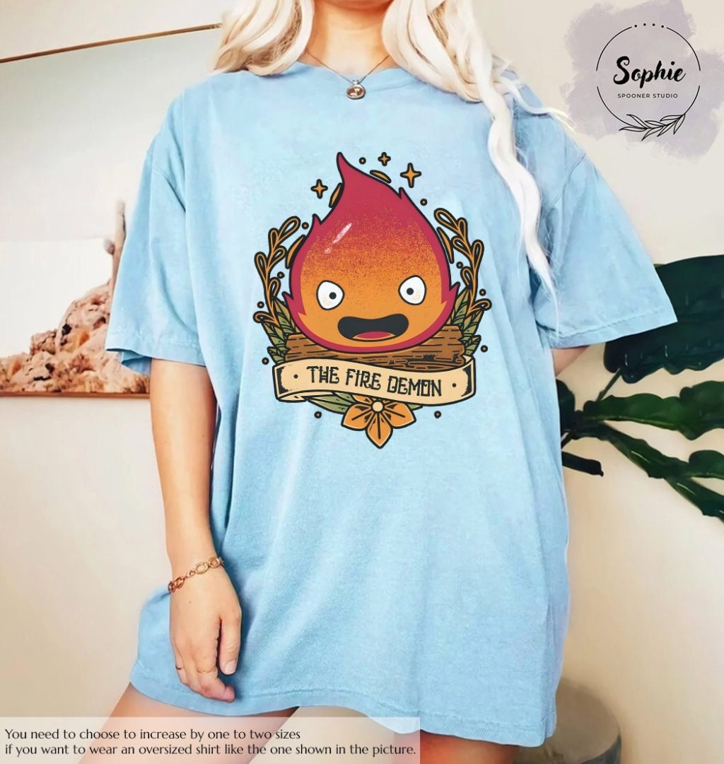 Studio Ghibli The Fire Demon Calcifer T-shirt