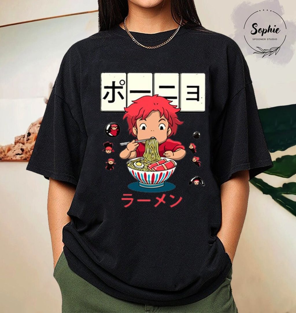 Studio Ghibli Vintage Ponyo Eating T-shirt - Image 5