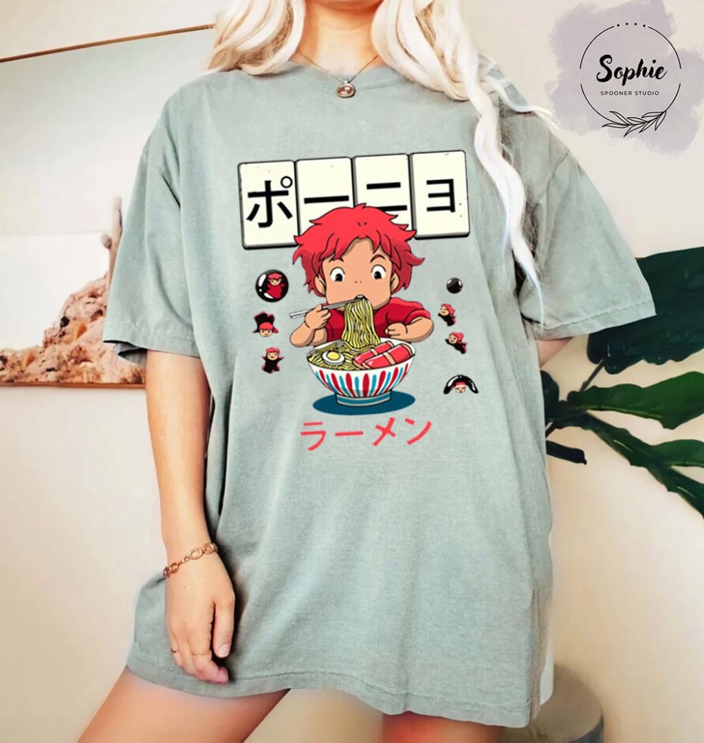 Studio Ghibli Vintage Ponyo Eating T-shirt - Image 4
