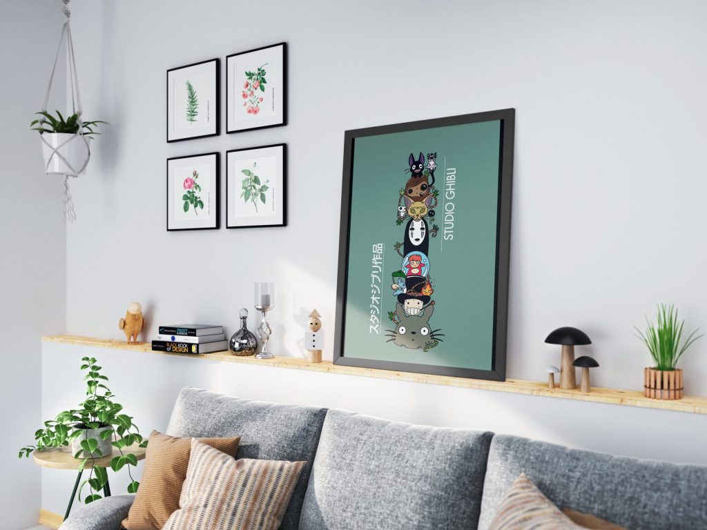 Studio Ghibli Characters Green Wall Art - Image 3