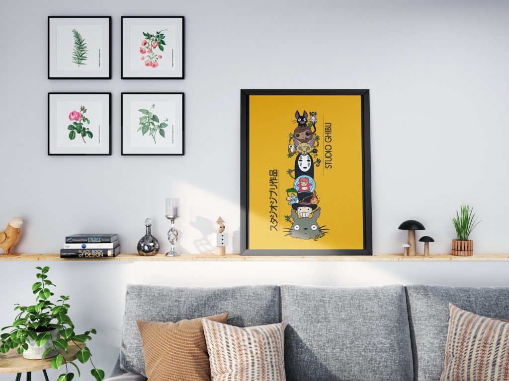 Studio Ghibli Characters Yellow Wall Art - Image 5