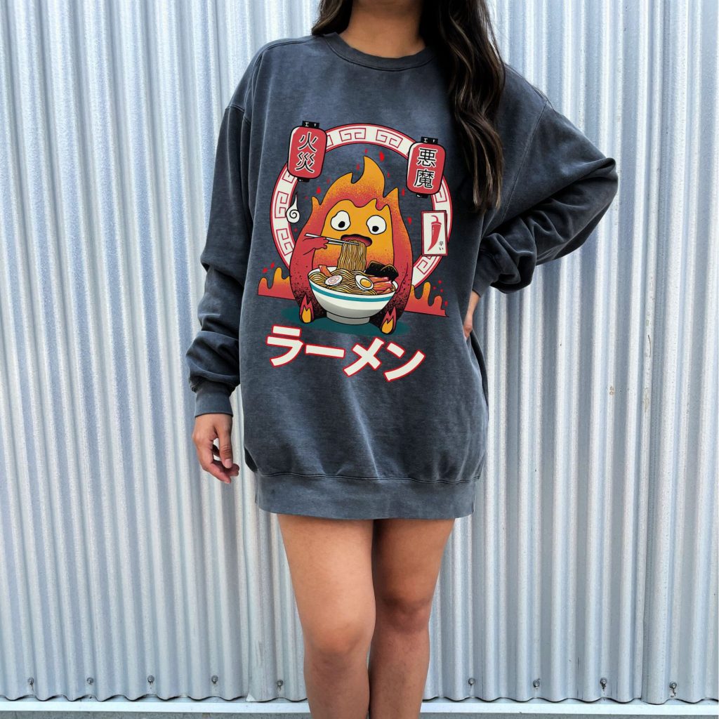 Vintage Studio Ghibli Calcifer Eating Y2K Sweatshirt