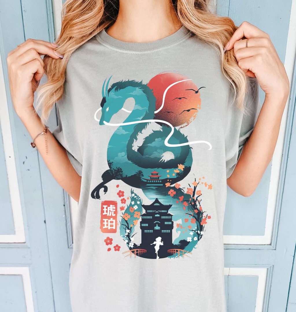 Comfort Colors Spirited Away Haku Dragon T-shirt - Image 2