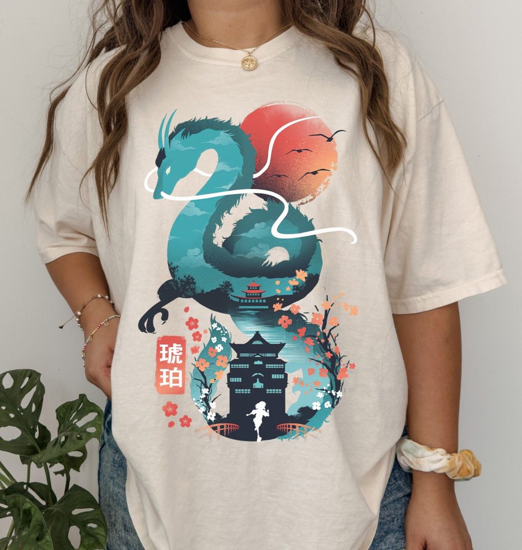 Comfort Colors Spirited Away Haku Dragon T-shirt - Image 4