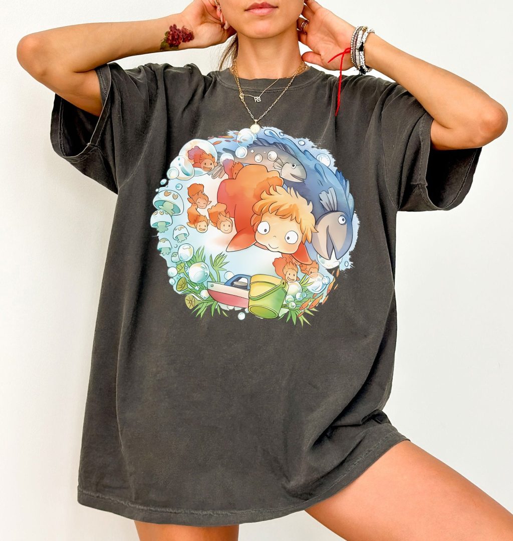 Comfort Colors Ponyo Ghibli Cartoon T-shirt