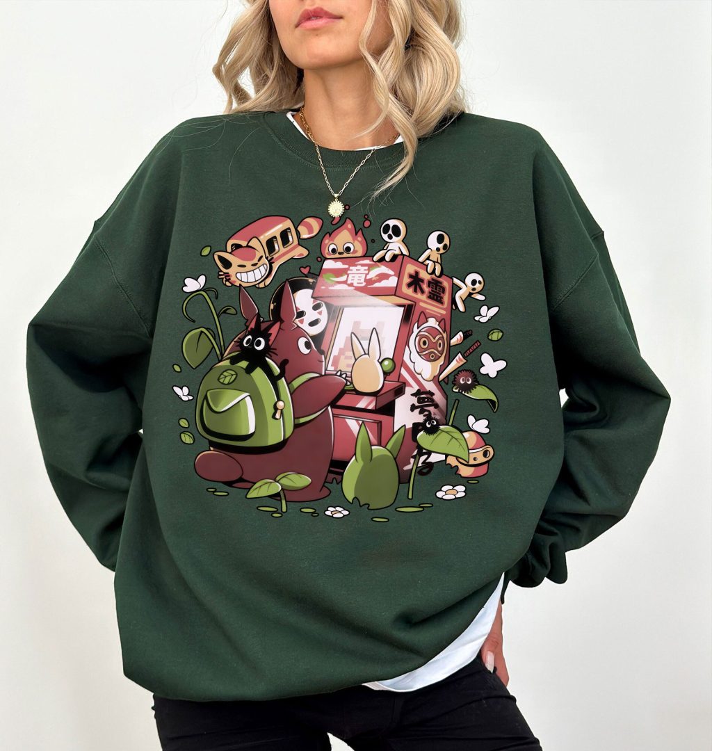 Comfort Colors Ghibli Characters Sweatshirt - Image 2