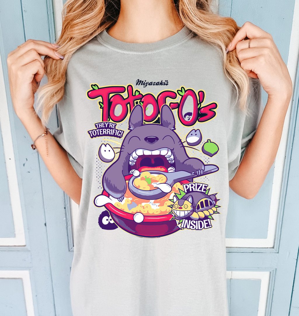 Comfort Colors Studio Ghibli Totoro Eating Ramen T-Shirt - Image 2
