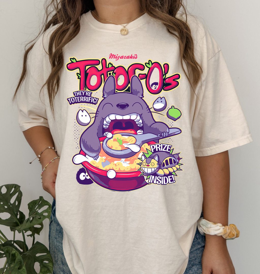 Comfort Colors Studio Ghibli Totoro Eating Ramen T-Shirt - Image 4