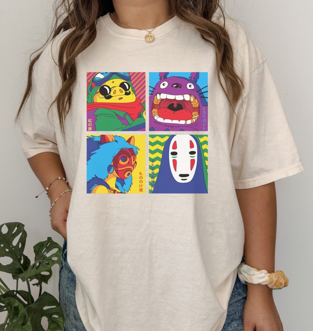 Comfort Colors Four Ghibli Character T-shirt