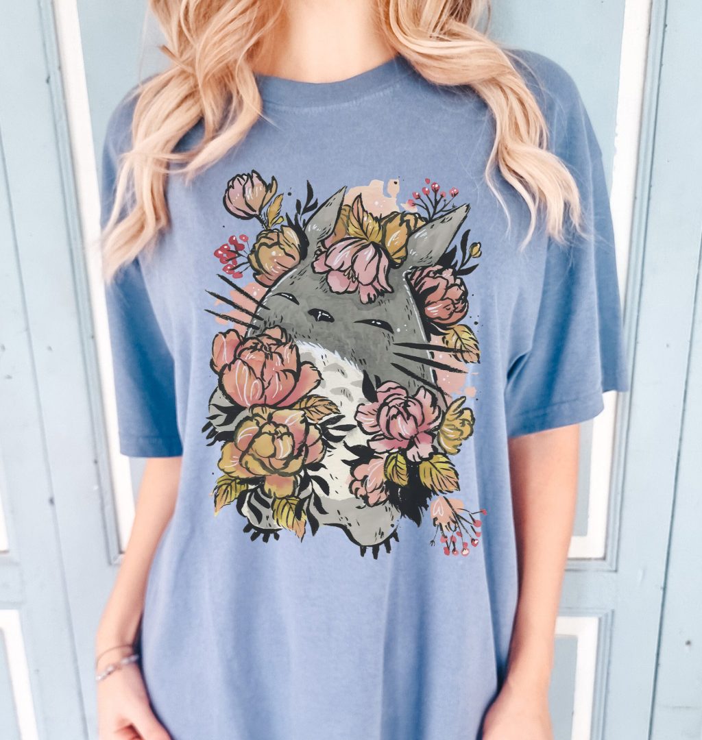 Studio Ghibli Flowers My Neighbour Totoro T-shirt - Image 4