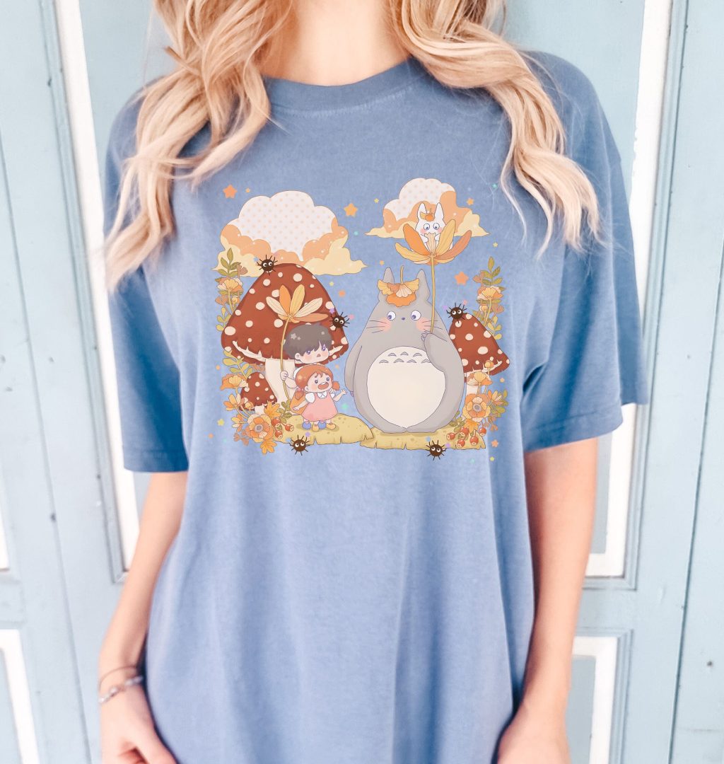Comfort Colors Chibi Totoro Characters T-shirt - Image 5