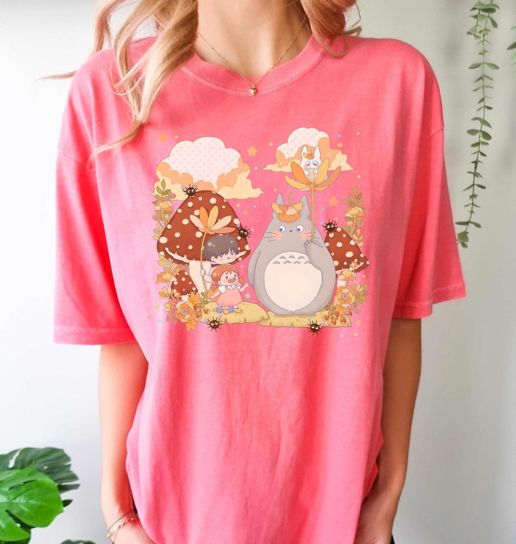Comfort Colors Chibi Totoro Characters T-shirt - Image 4