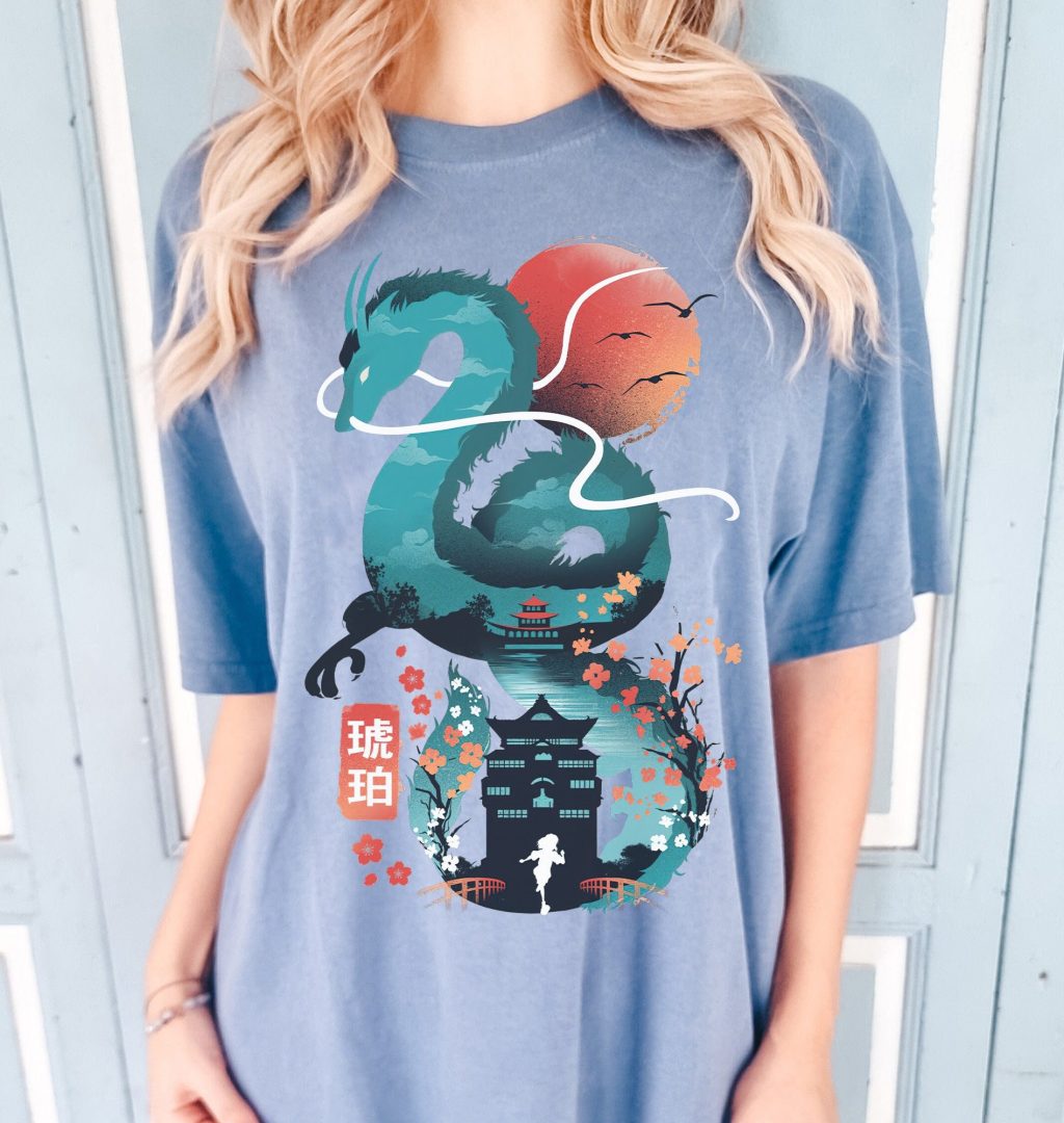 Comfort Colors Spirited Away Haku Dragon T-shirt - Image 5