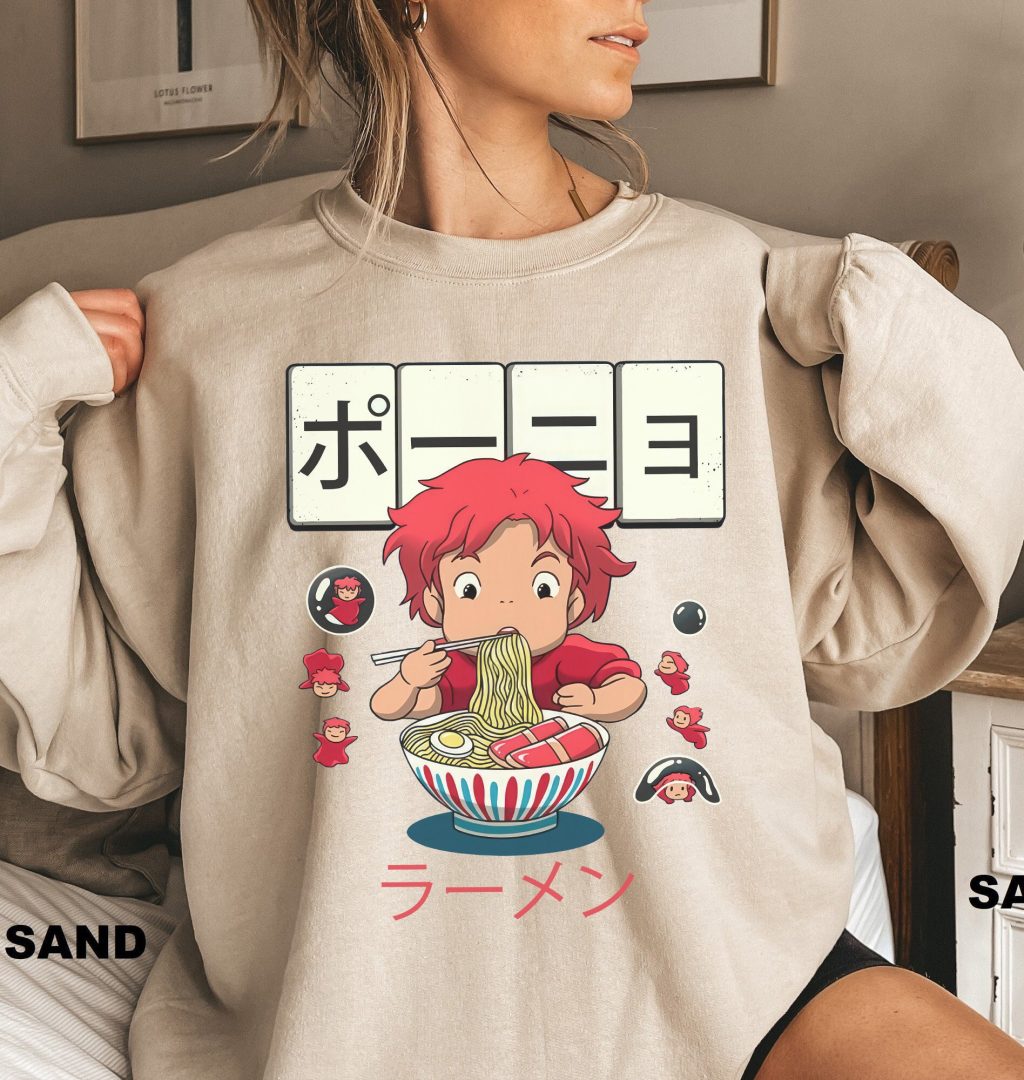 Comfort Colors Ponyo Eating Ramen Sweatshirt