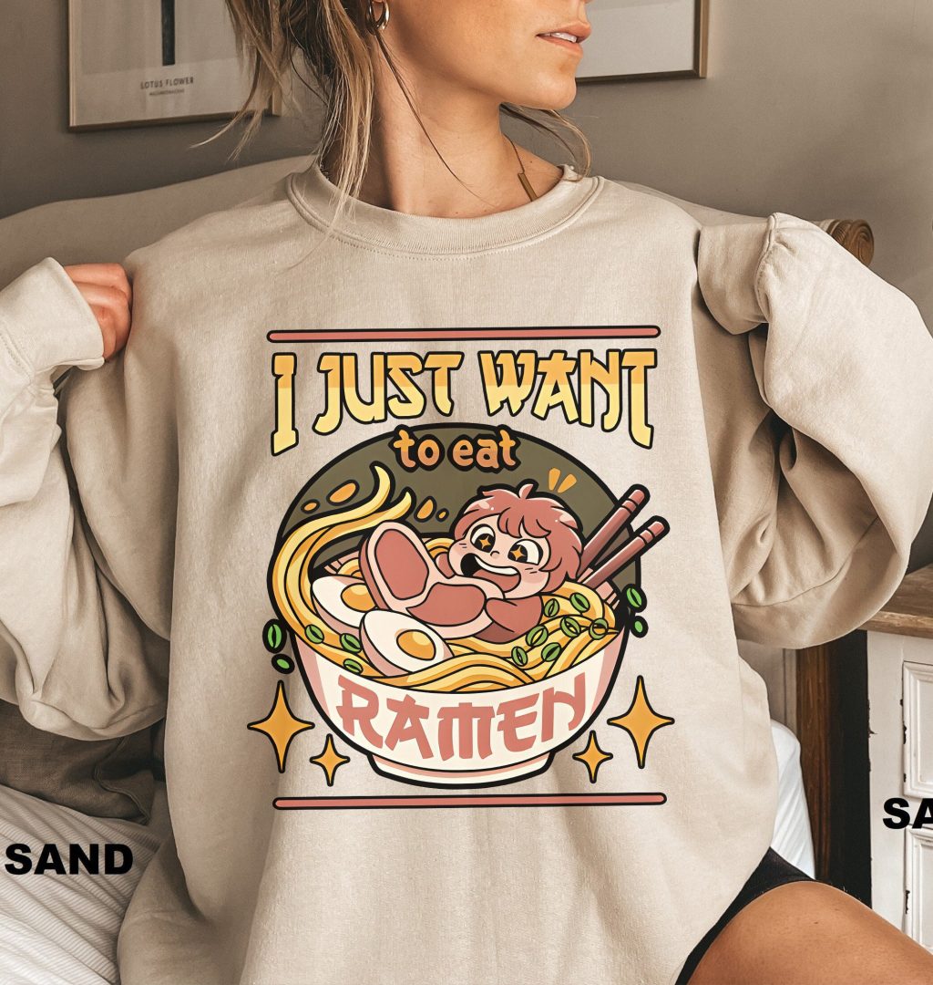 Ponyo I Just Want To Eat Ramen Ghibli Sweatshirt