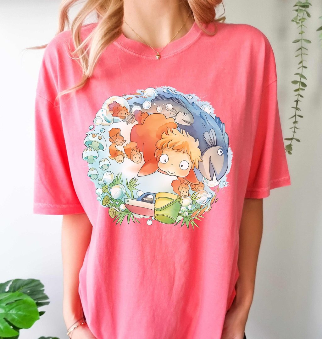 Comfort Colors Ponyo Ghibli Cartoon T-shirt - Image 2