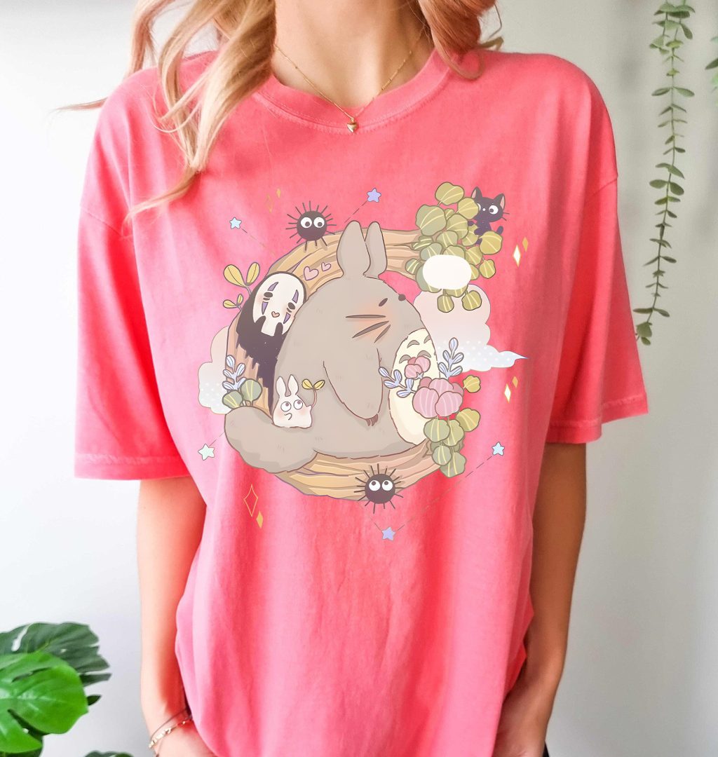 Comfort Colors Chibi Characters Ghibli T-shirt - Image 4