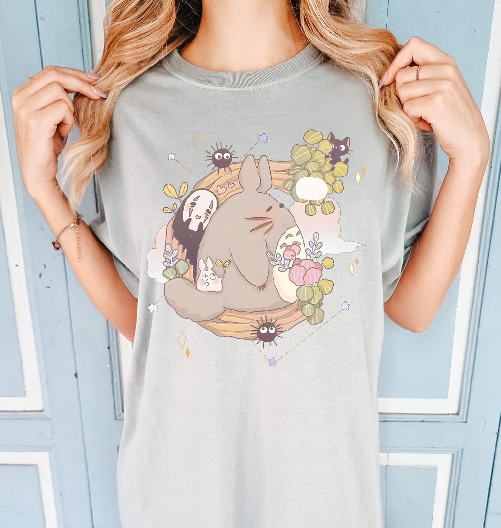 Comfort Colors Chibi Characters Ghibli T-shirt - Image 5