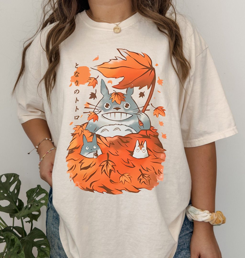 Comfort Colors My Neighbour Totoro Fall Ghibli T-Shirt - Image 2