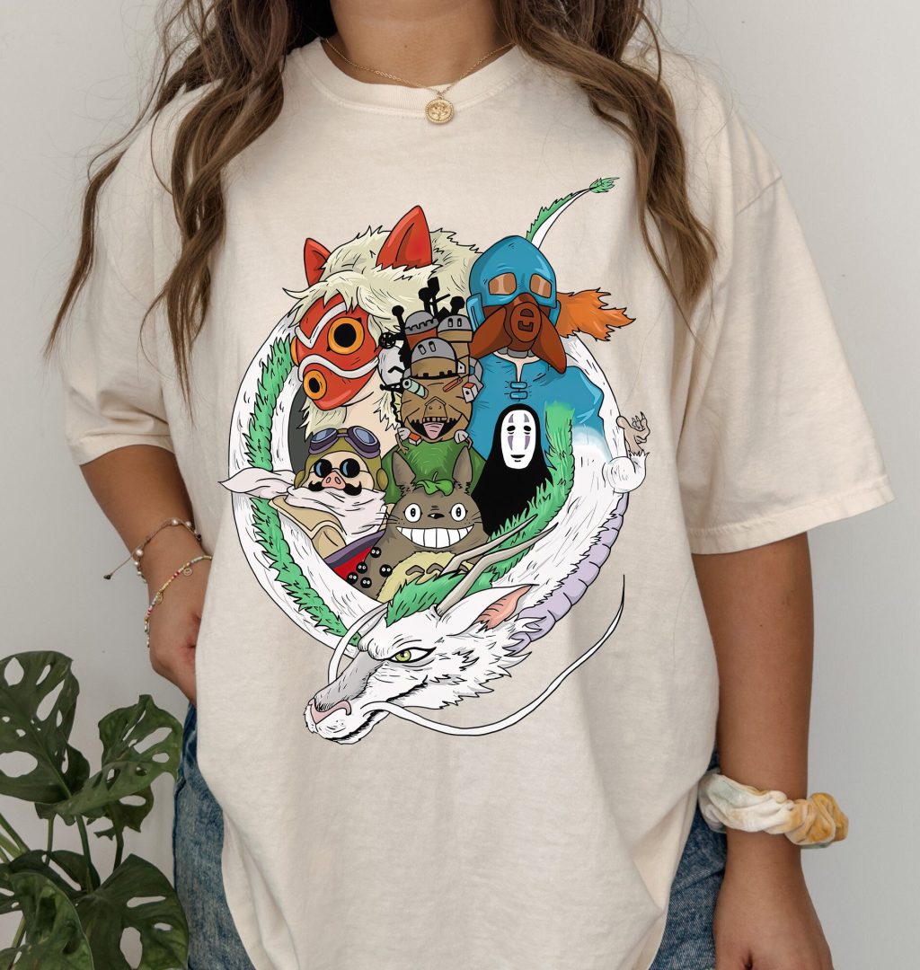 Comfort Colors Ghibli Characters Hayao Miyazaki T-shirt - Image 2