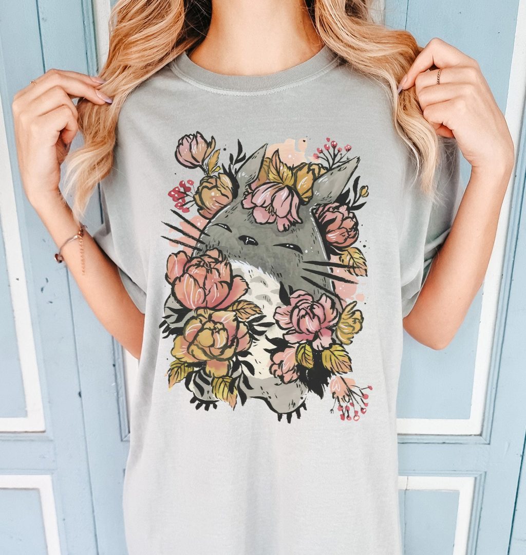 Studio Ghibli Flowers My Neighbour Totoro T-shirt - Image 5